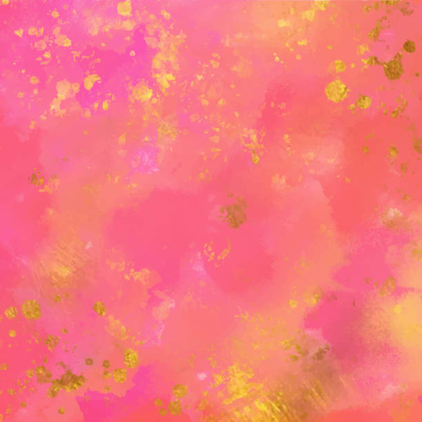 istock Gold Foil Pattern with Painted Background. Abstract Watercolour Background with Bright Color Brush Strokes. Banner design metallic golden texture for greeting cards, party invitation, packaging, surface design. 1270304466