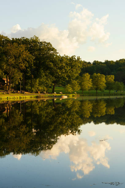 istock Lake in Green Lane Park at sunset 1270306120