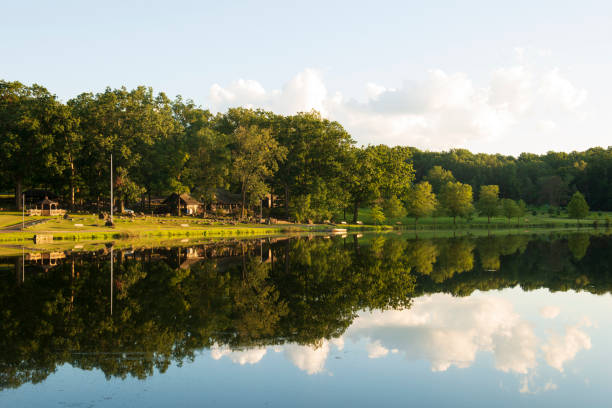 istock Lake in Green Lane Park at sunset 1270306134