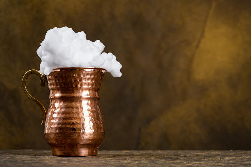 Turkish buttermilk  in a copper cup
