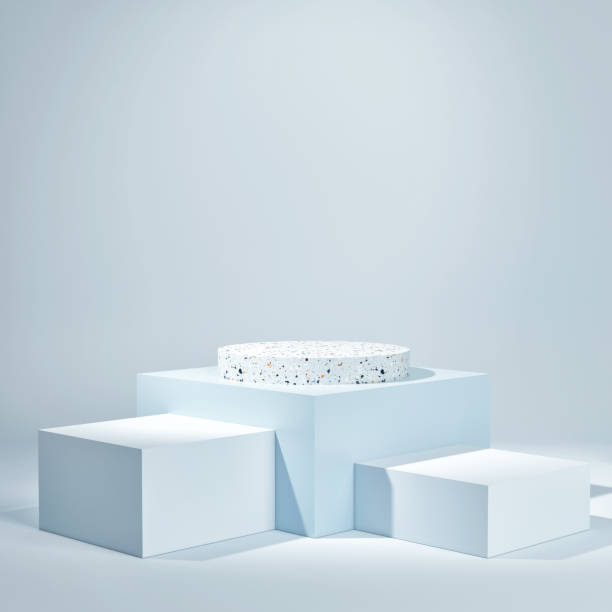 istock Mock up studio with geometric shape for product presentation. 1270306381