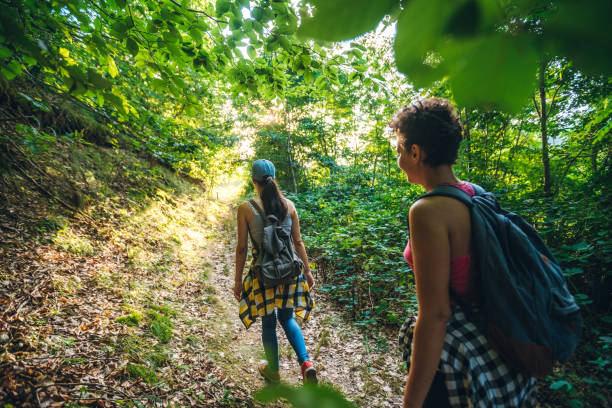 istock Women Hikers in the forest 1270306413