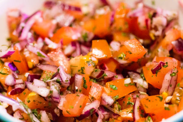 home made pico de gallo - fotografia de stock