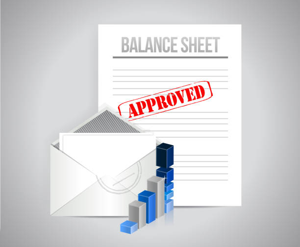 Balance sheet approved concept Balance sheet approved concept illustration design background hm government stock illustrations