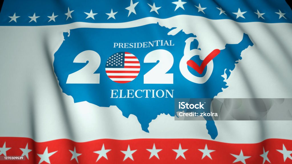 旗を振る,アメリカでの大統領選挙2020,背景,3Dイラスト - 選挙のロイヤリティフリーストックフォト