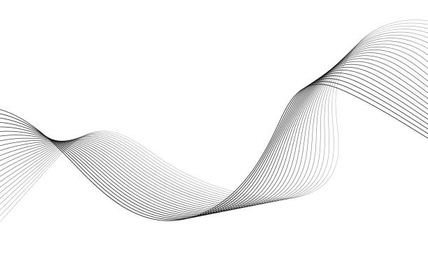 illustrazioni stock, clip art, cartoni animati e icone di tendenza di elemento onda astratto per il design. equalizzatore di tracce di frequenza digitale. sfondo artistico linea stilizzata. illustrazione vettoriale. onda con linee create utilizzando lo strumento di fusione. linea ondulata curva, striscia liscia. - fare-la-fila