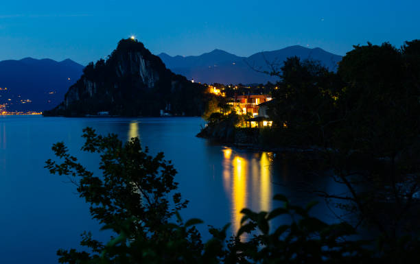 istock Night view of Castelveccana and Lake Maggiore 1270310920
