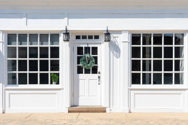 Charming building exterior in small town downtown business district
