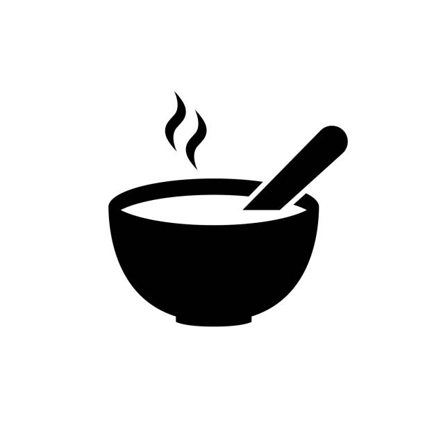 suppensymbol, logo isoliert auf weißem hintergrund - soup stock-grafiken, -clipart, -cartoons und -symbole