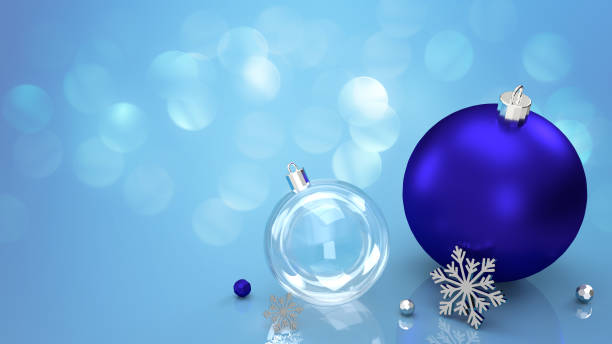 istock 3D rendering Christmas background with balls and snowflakes 1270314377