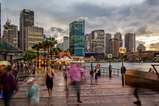 Sydney Harbour and night skyline, Sydney NSW, Australia taken on 2 January 2018