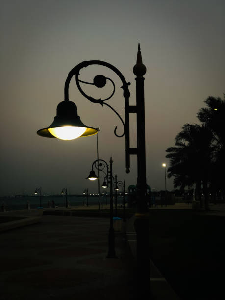 istock A brightening street light on sunset background 1270323099