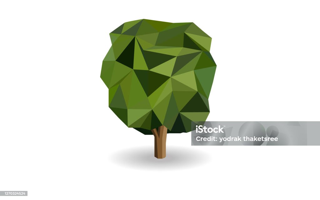 Polygon Tree Simple Tree Polygon Vector Stock Illustration - Download Image Now - Abstract ...