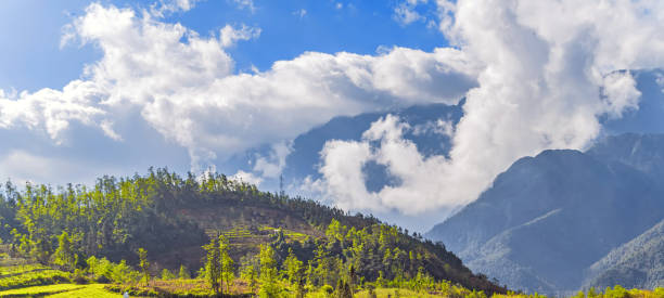 istock landscape terraces green grass blue sky cloud of Sapa Vietnam. 1270324607