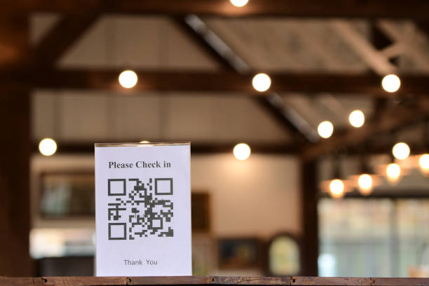 istock Code badge for checking in to sign in to a location for tracking infected groups 1270328781