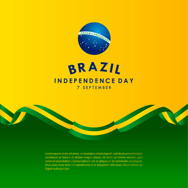 brasilien unabhängigkeitstag vektor design für banner druck und gruß hintergrund - independence stock-grafiken, -clipart, -cartoons und -symbole