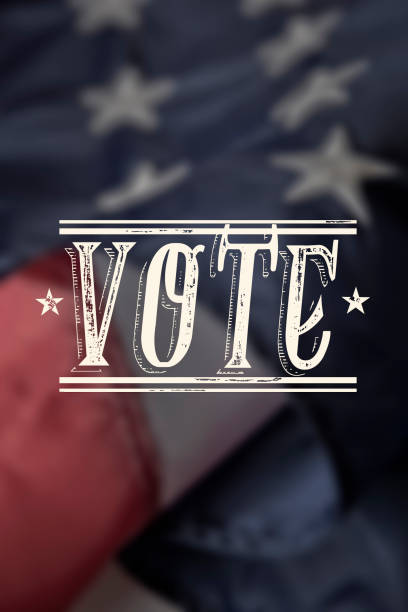 istock Election Day American Flag with the Words Vote 1270328890