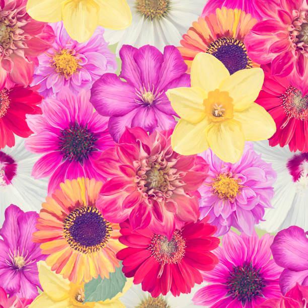 istock Seamless floral design  for background, Endless pattern. Watercolor illustration. 1270331173