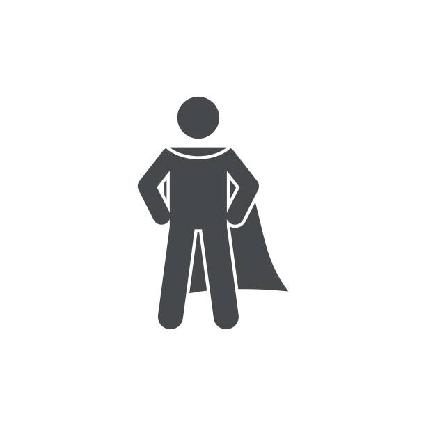 ilustraciones, imágenes clip art, dibujos animados e iconos de stock de logotipo del icono del superhéroe - superhero flying heroes business
