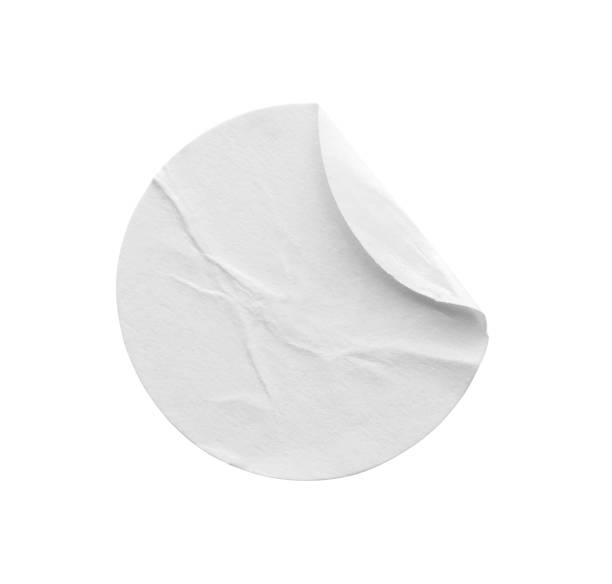 istock Blank white round paper sticker label isolated on white background with clipping path 1270334307