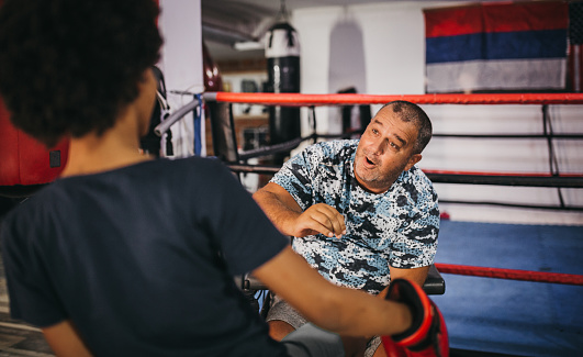 Boxing coach,person with disabilities