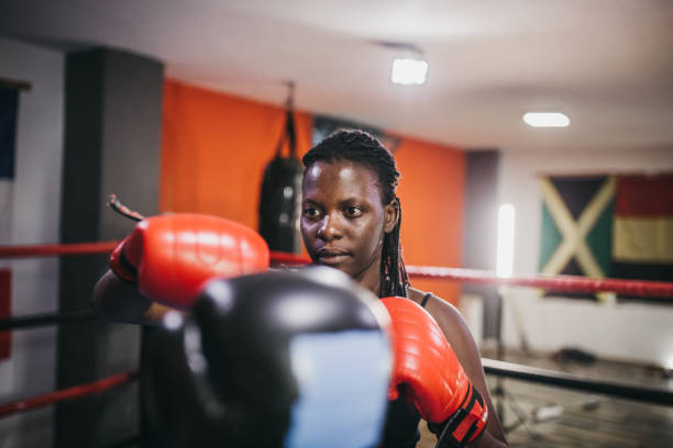 istock Women Boxing At Gym 1270343444
