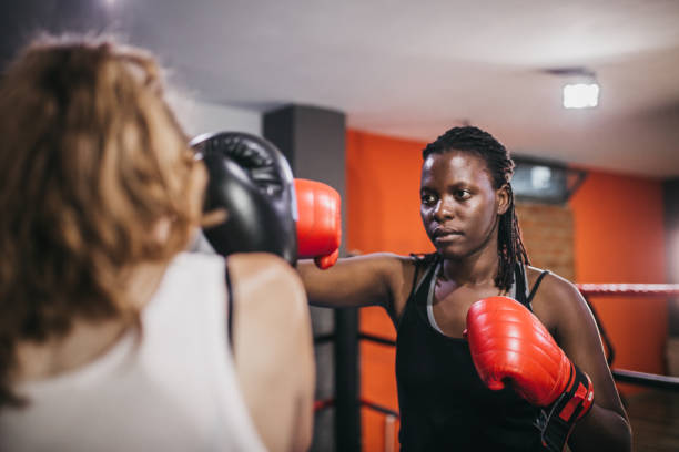 istock Women Boxing At Gym 1270343974