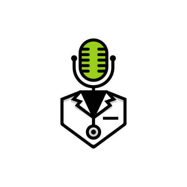 modern medical doctor podcast icon modern medical doctor podcast icon dr logo stock illustrations