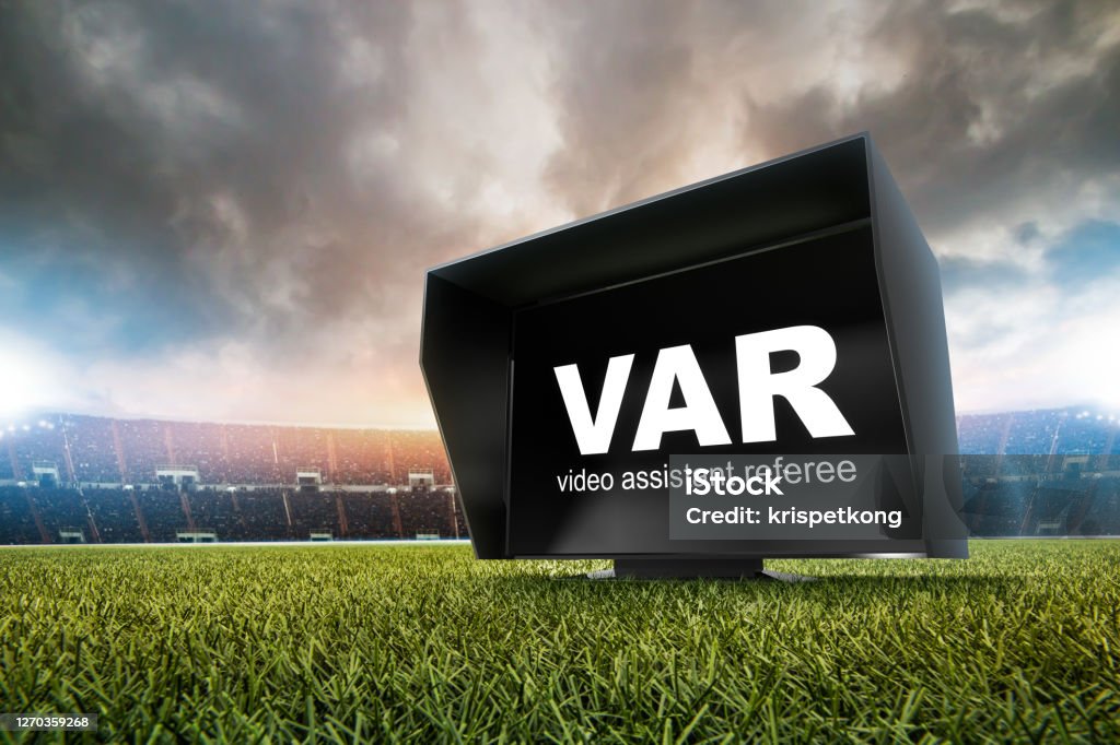 The video assistant referee scene a match official in football. Referee Stock Photo