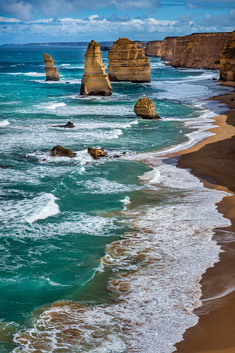 The famous sea stacks can be found along the Great Ocean Road in Victoria, Australia