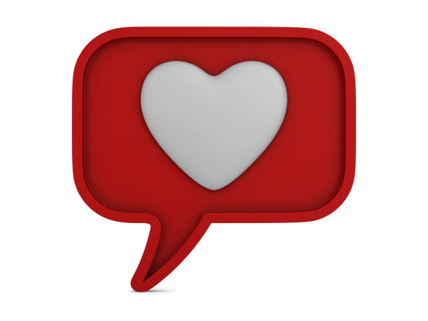 istock bubble speak and heart on white background. Isolated 3D illustration 1270364220