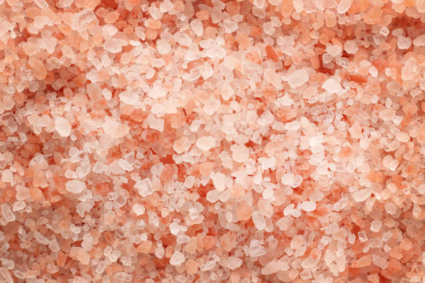 istock Close up top view of himalayan pink salt texture background with high resolution. 1270366198