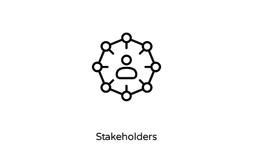 Stakeholders business concepts outline icons- stroked, vectors