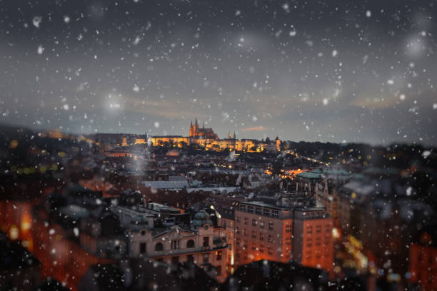 istock Christmas snow in Prague, Czech 1270368938