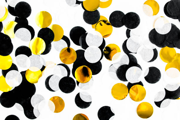 istock Colorful paper confetti on white background. Celebration concept. Flat lay. Top view 1270371305