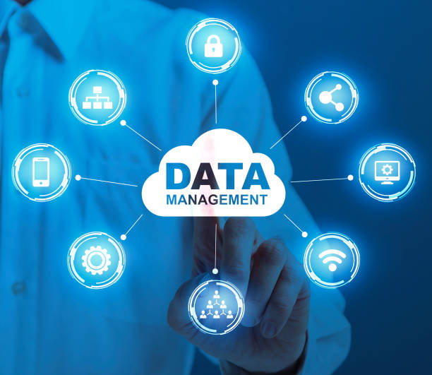 istock Man Clicking On Data Management Cloud On Digital Screen With Multimedia Icons 1270378674