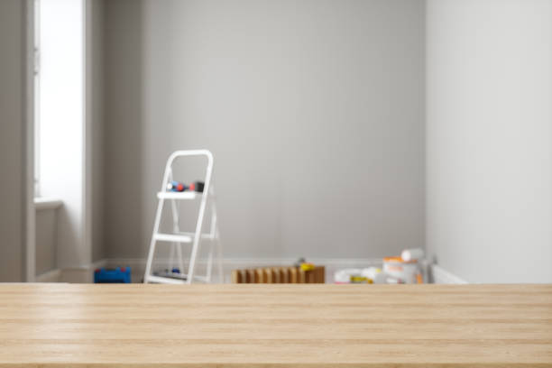 istock Wood Empty Surface And Apartment During Renovation as Background. 1270378967