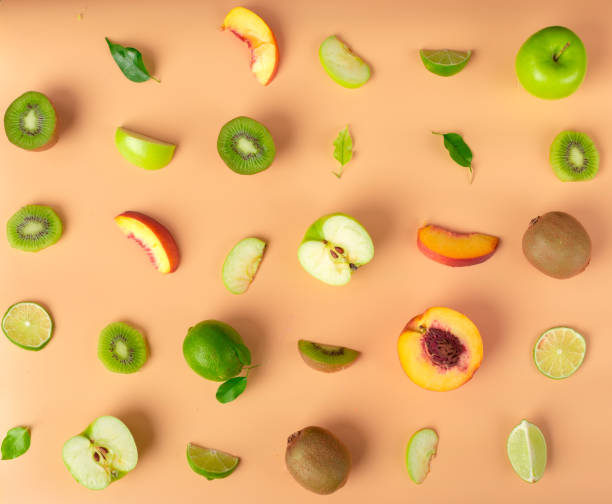 istock Food texture. Seamless pattern of fresh various fruits. 1270384476