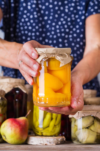 istock Homemade preserved, fermented food, pickled, marinated vegetables, fruit compote 1270385557