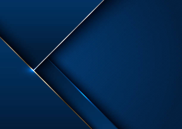 골드 메탈릭 라인 레이어 배경이 있는 추상적인 우아한 템플릿 블루 기하학적. 럭셔리 스타일. - backgrounds blue business abstract stock illustrations