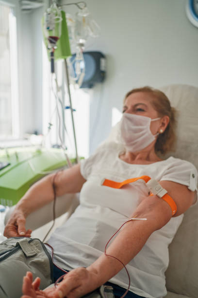 istock Donating blood in hospital, close-up 1270389908