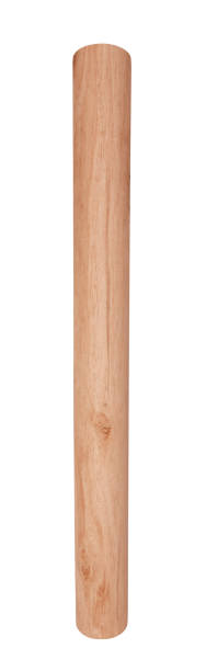 istock Natural wooden pillar isolated on white background 1270391775