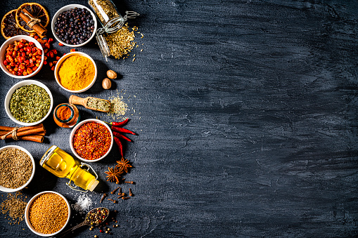 Cooking And Seasoning Spices Background Copy Space Stock Photo - Download  Image Now - iStock
