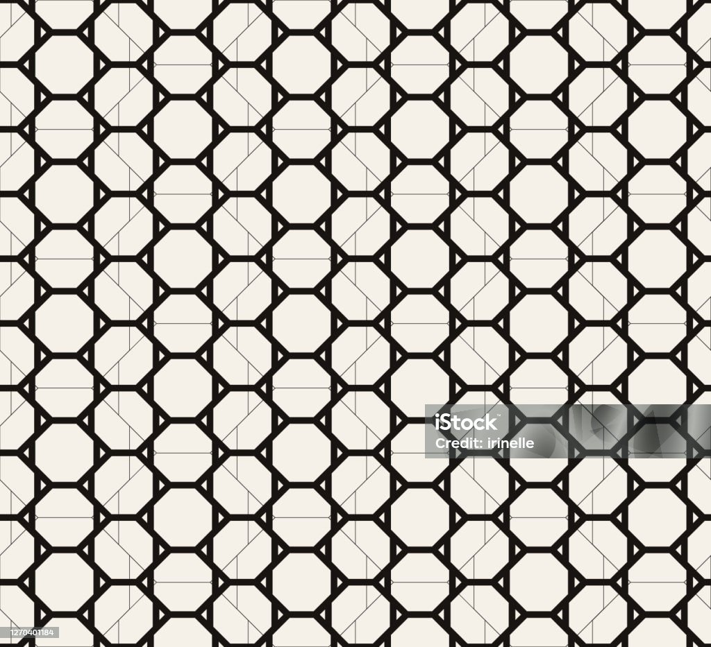 Octagon Grid Pattern Example Geometric Octagon Pattern Vector Seamless Polygonal Octahedron Grid ...