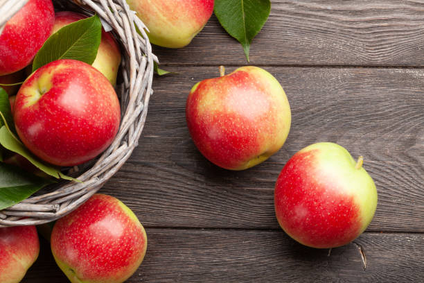 istock Ripe garden apple fruits 1270403933