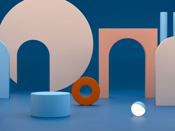 istock Minimal scene with podium and abstract background. 1270404159
