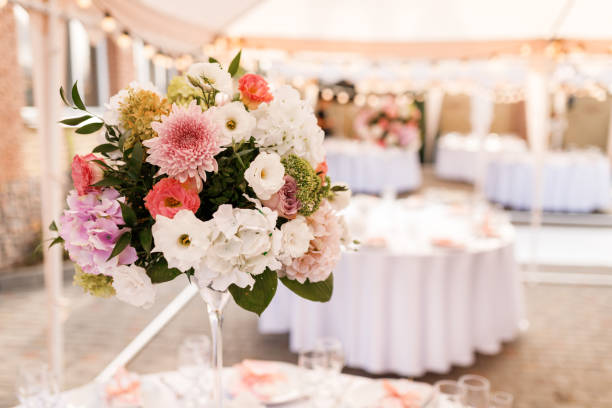 istock Tables for guests decorated at the banquet 1270408296