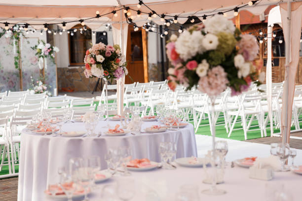 istock Tables for guests decorated at the banquet 1270408600