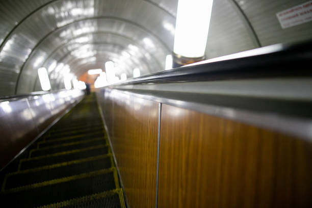 istock Old escalator leading to the metro station 1270408986