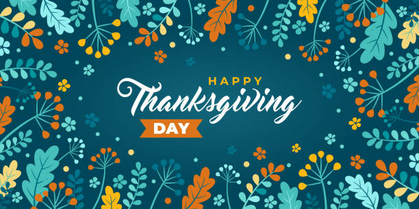 ilustrações de stock, clip art, desenhos animados e ícones de happy thanksgiving day greeting. vector banner, greeting card, background with text happy thanksgiving. vignette, frame emblem with autumn leaves and berries. the leaves of oak, ash, green and orange. - autumn leaf falling panoramic